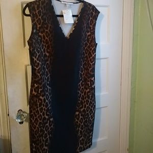 Boston Proper black leopard dress